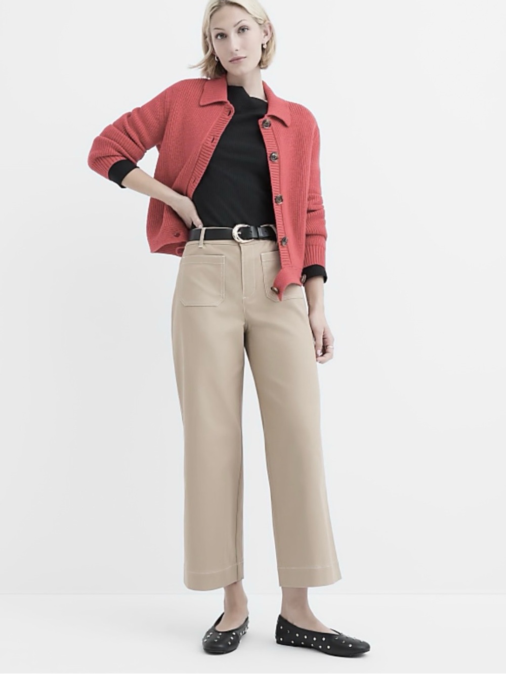 NWT LOFT Palmer Wide Leg Crop Pants in Natural Jute
